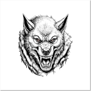 Male Werewolf Head Posters and Art